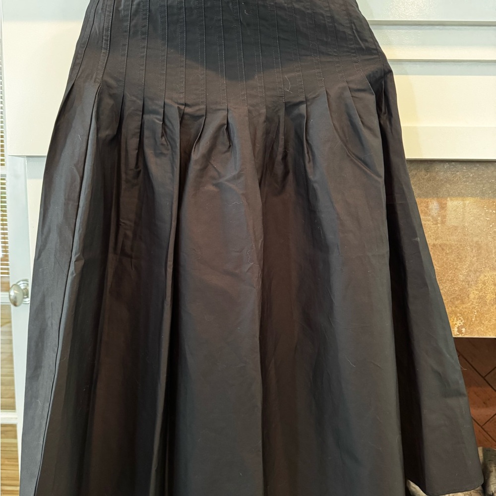 Zara Black A-Line Pleated Full Skirt